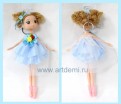 Кукла брелок ,голубой цвет ,размер 24см  - www.artdemi.ru