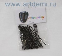 шпильки 20 шт черные,5см,1уп - www.artdemi.ru