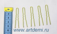 Шпильки для волос золотистые,размер 5см, кол-во 5шт упаковка - www.artdemi.ru